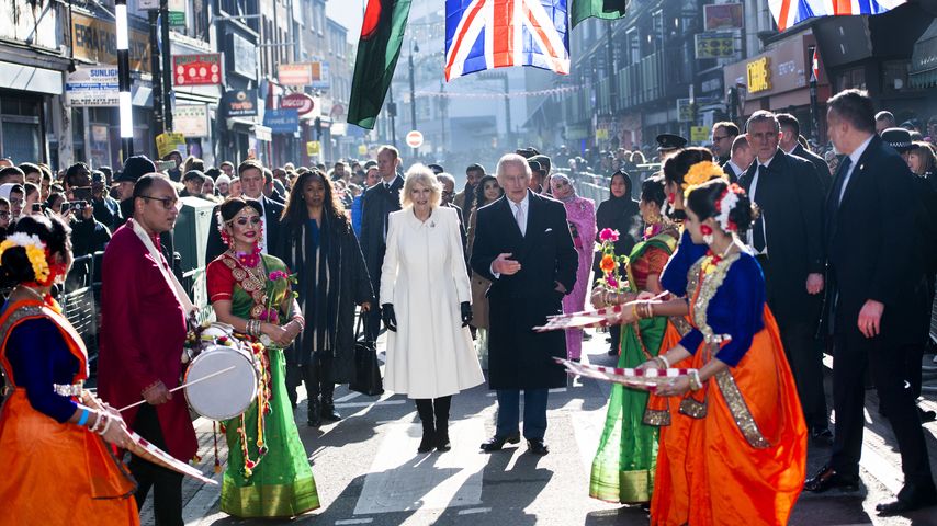 König Charles und seine Frau Camilla bei der bangladeschischen Community in London, Februar 2023