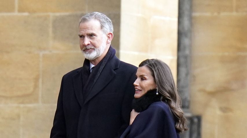 König Felipe und Königin Letizia bei der Trauerfeier für Kontantin von Griechenland