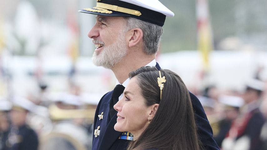 König Felipe und Königin Letizia bei der Verabschiedung ihrer Tochter Leonor, Januar 2025