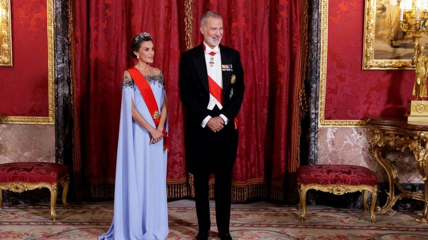 König Felipe und Königin Letizia erwarten Emmanuel Macron und Brigitte Macron zum Galadinner im Königspalast in Madrid, 29. September 2026