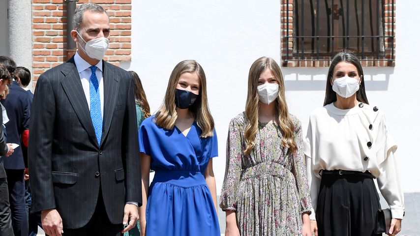 König Felipe von Spanien, Prinzessin Leonor, Prinzessin Sofia und Königin Letizia, 2021