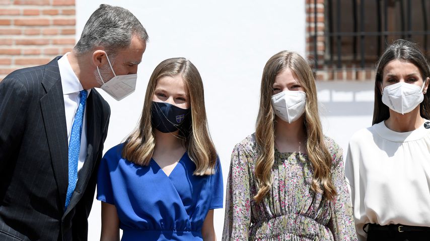 König Felipe von Spanien, Prinzessin Leonor, Prinzessin Sofia und Königin Letizia, 2021