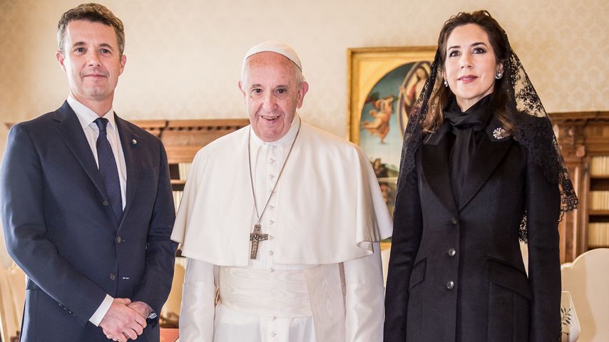 König Frederik X., Papst Franziskus I. und Königin Mary, 2018