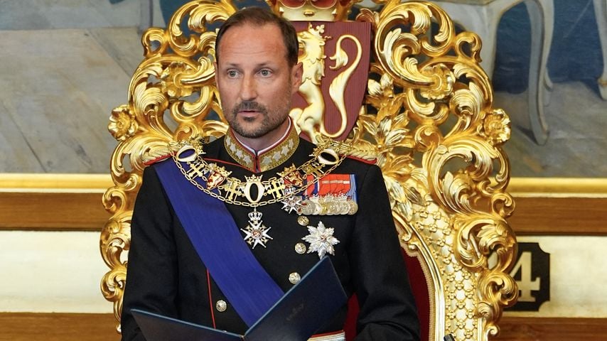 König Haakon während der Vereidigungszeremonie im Storting in Oslo