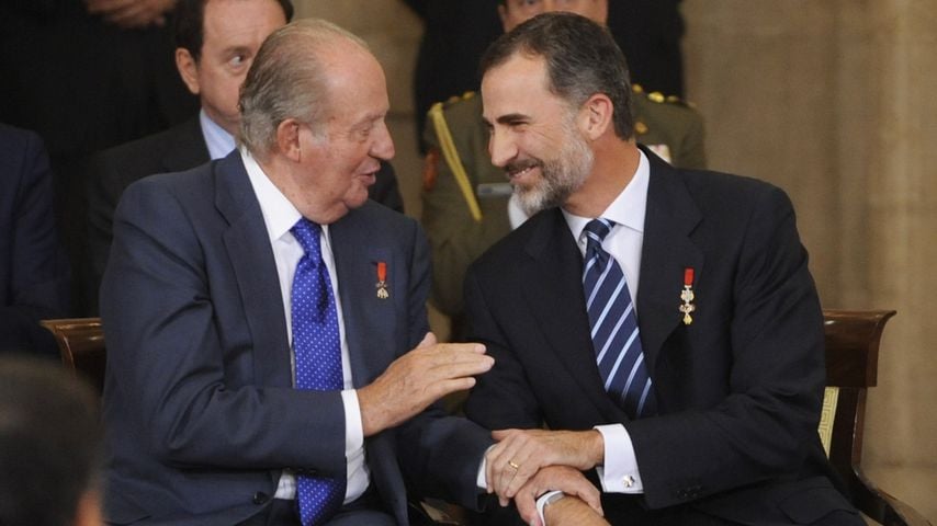 Ex-König Juan Carlos und König Felipe