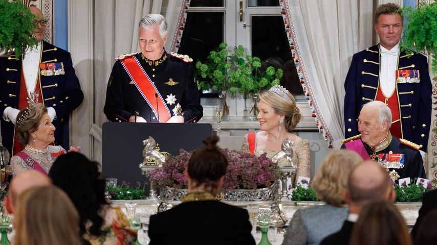 Staatsbankett in Oslo mit König Harald V., Königin Sonja, Kronprinz Haakon, König Philippe und Königin Mathilde