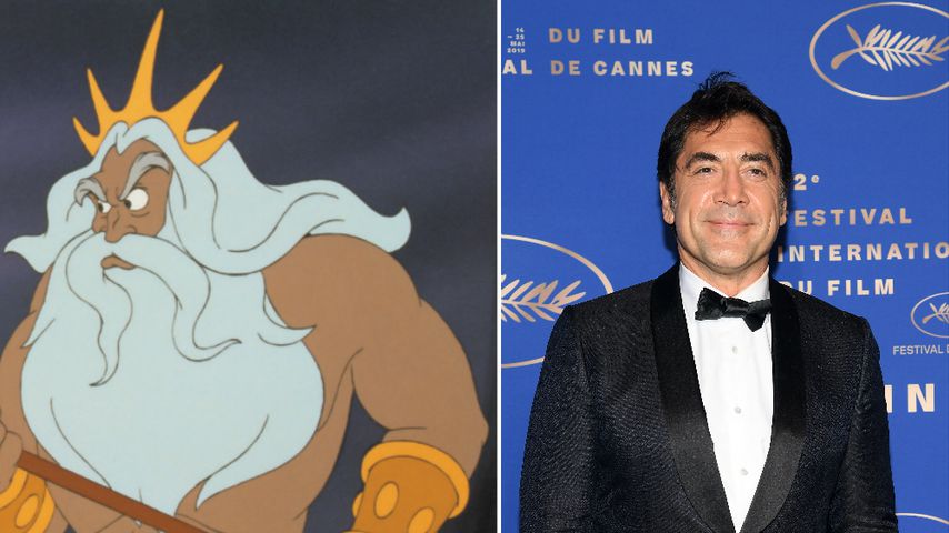 Collage: König Triton aus "Arielle" und Javier Bardem