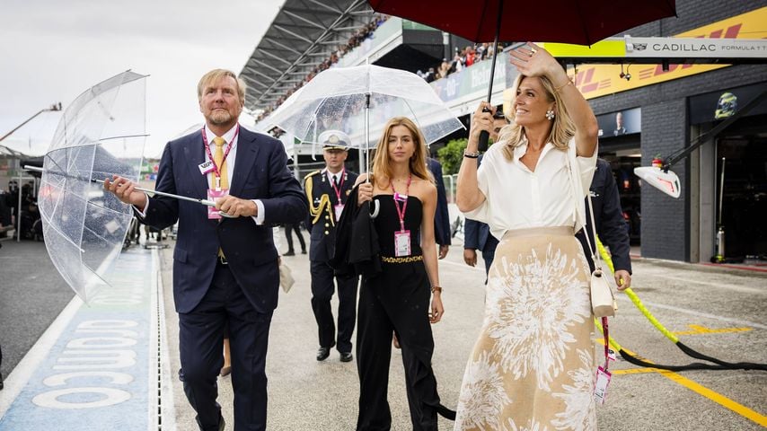 König Willem-Alexander, Prinzessin Alexia und Königin Máxima auf der Rennstrecke