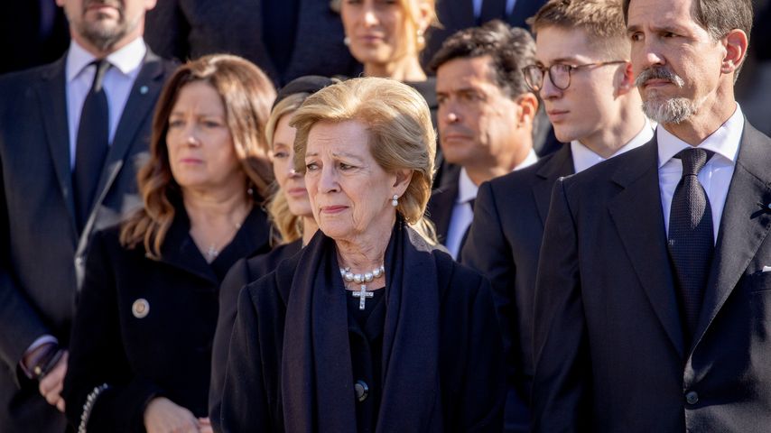 Königin Anne-Marie bei der Beisetzung von Konstantin II., Januar 2023