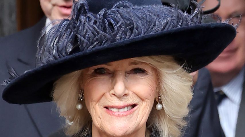 Königin Camilla beim Gedenkgottesdienst für König Konstantin, Februar 2024