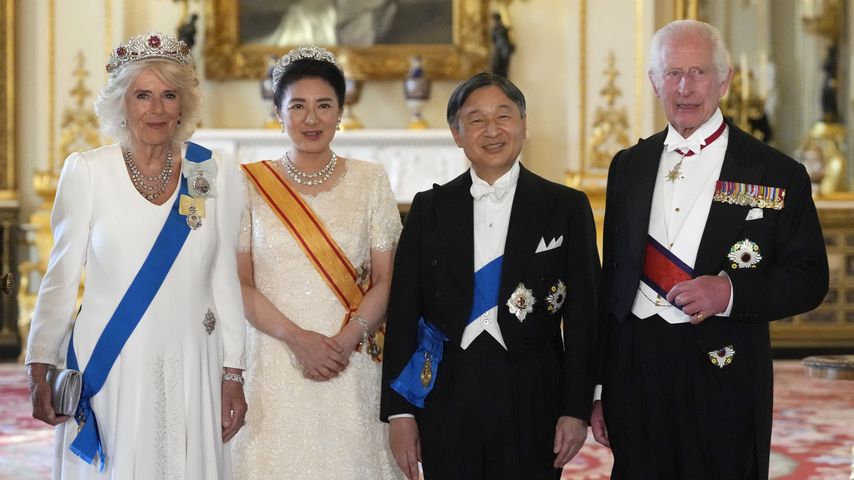 Königin Camilla, Kaiserin Masako, Kaiser Naruhito und König Charles beim Staatsempfang Juni 2024