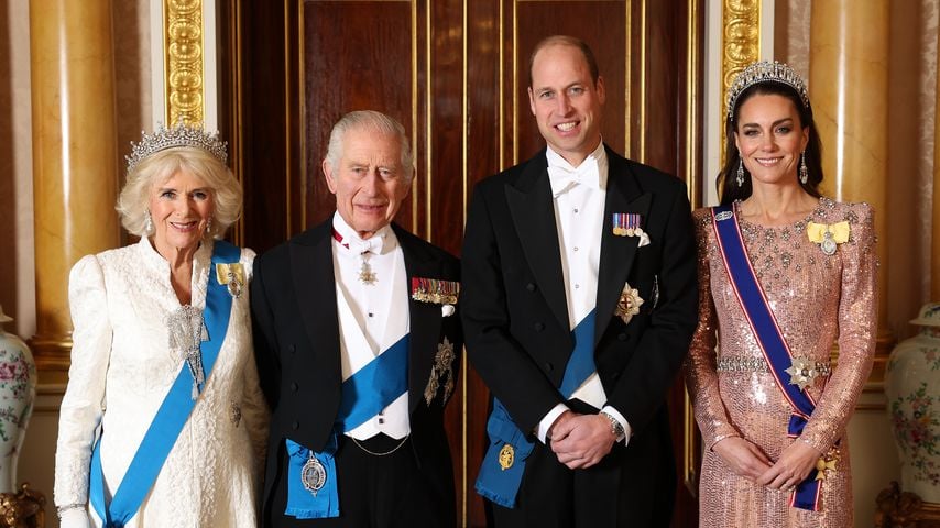 Königin Camilla, König Charles, Prinz William und Prinzessin Kate, 2023