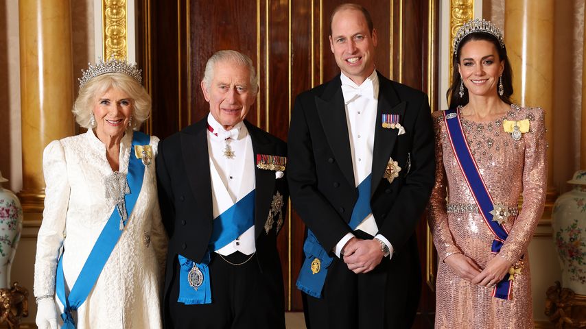 Königin Camilla, König Charles, Prinz William und Prinzessin Kate
