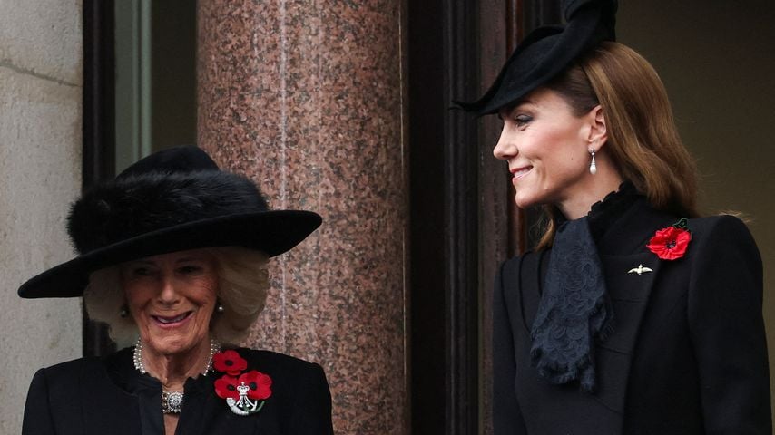 Königin Camilla und Prinzessin Kate bei der Remembrance-Sunday-Zeremonie am Cenotaph in London, 9. November 2025