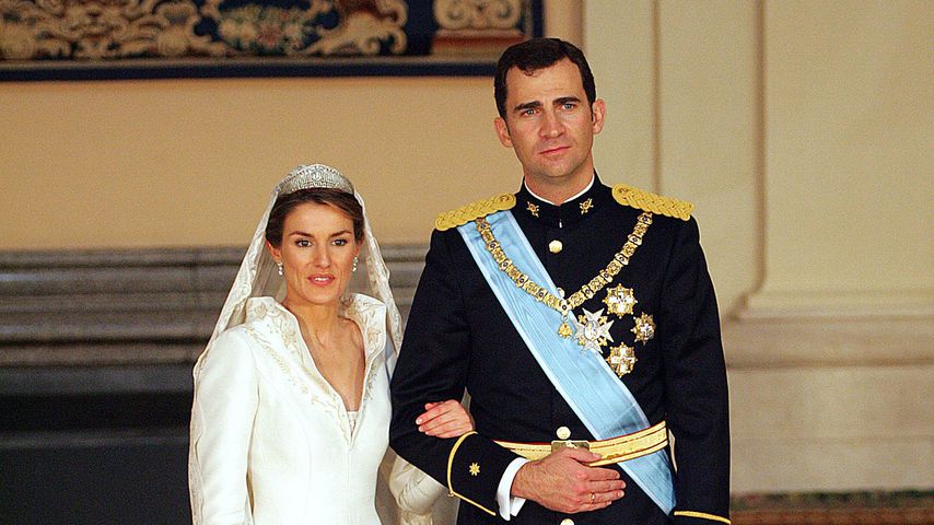 Königin Letizia und König Felipe bei ihrer Hochzeit im Mai 2004