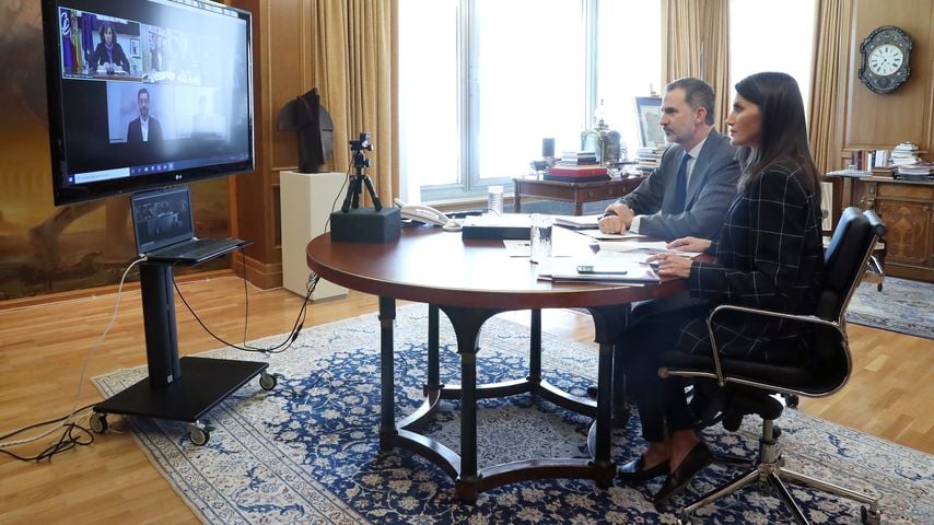 Königin Letizia und König Felipe von Spanien im April 2020 in Madrid