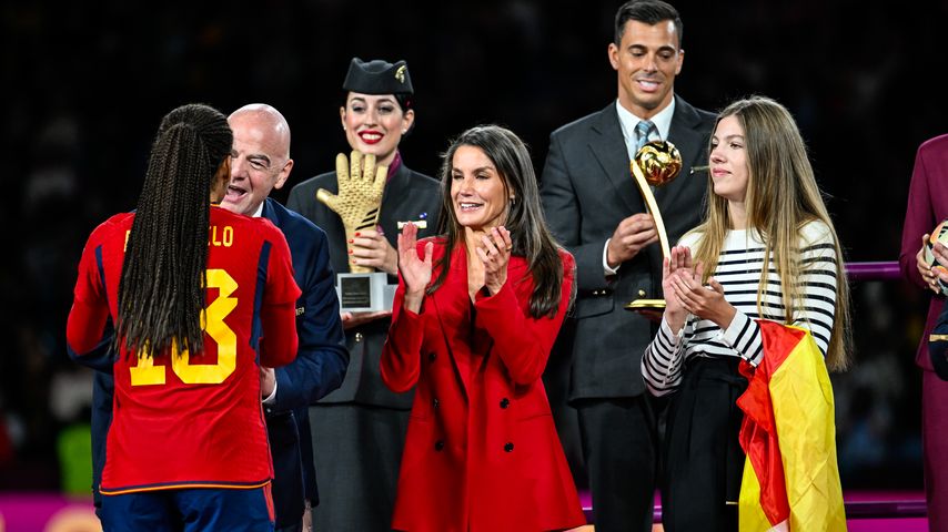Königin Letizia und Prinzessin Sofía bei dem Finale der Frauen-WM 2023