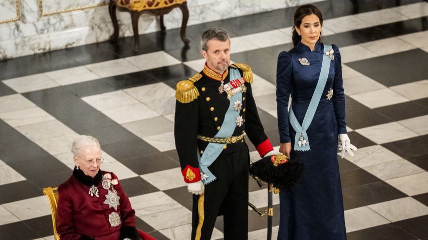 Königin Margrethe, Prinz Frederik und Prinzessin Mary von Dänemark