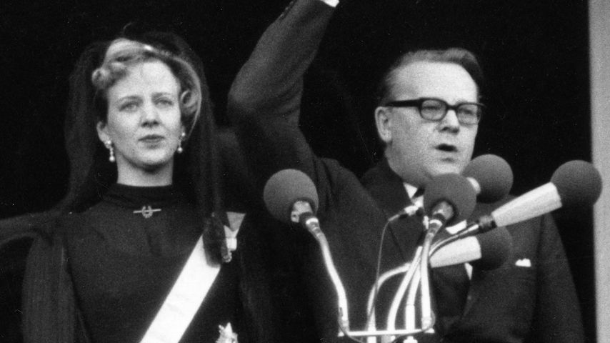Königin Margrethe bei ihrer Proklamation am 15. Januar 1972