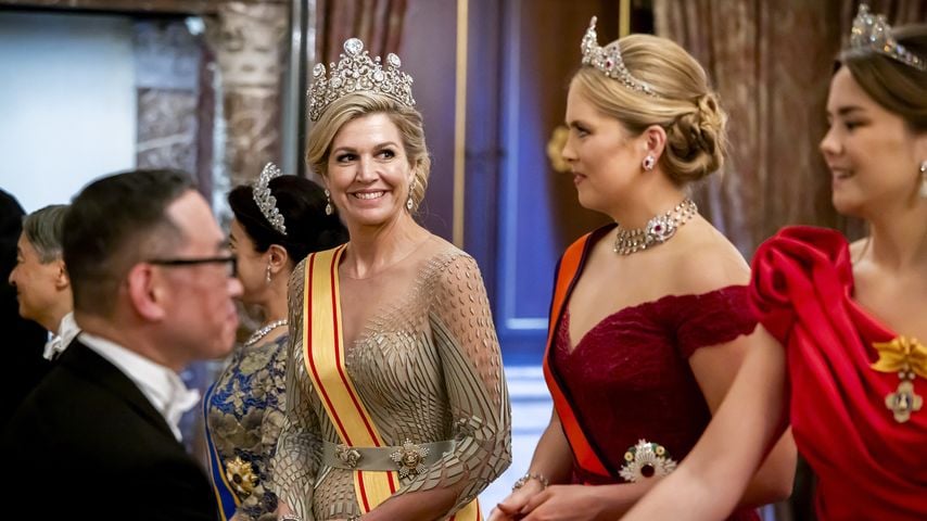 Staatsbankett in Amsterdam: Königin Máxima mit Prinzessin Amalia und Prinzessin Ariane begrüßen Kaiser Naruhito und Kaiserin Masako