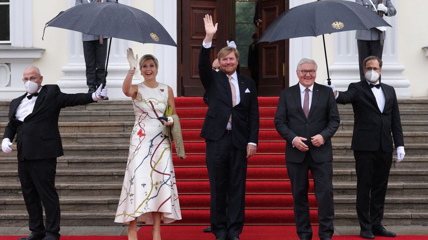 Königin Máxima, König Willem-Alexander und Frank-Walter Steinmeier in Berlin im Juli 2021