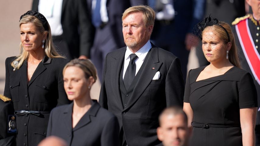 Königin Máxima, König Willem-Alexander und Prinzessin Catharina-Amalia bei der Trauerfeier für König Harald V. in Oslo