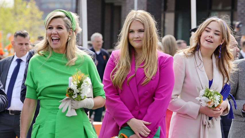 Königin Máxima, Prinzessin Catharina-Amalia und Prinzessin Ariane am Königstag 2023 in Rotterdam