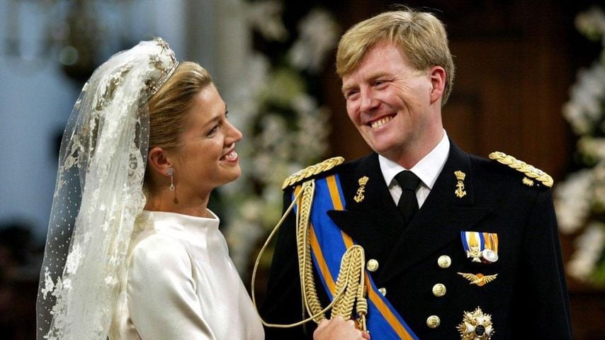 Königin Máxima und König Willem-Alexander bei ihrer Hochzeit im Februar 2002