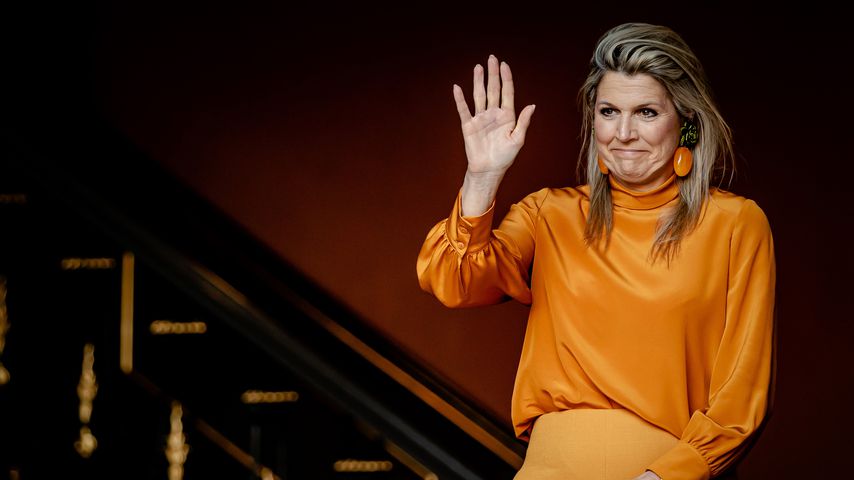 Bunter Farbtupfer! Königin Máxima rockt orangefarbenen Look