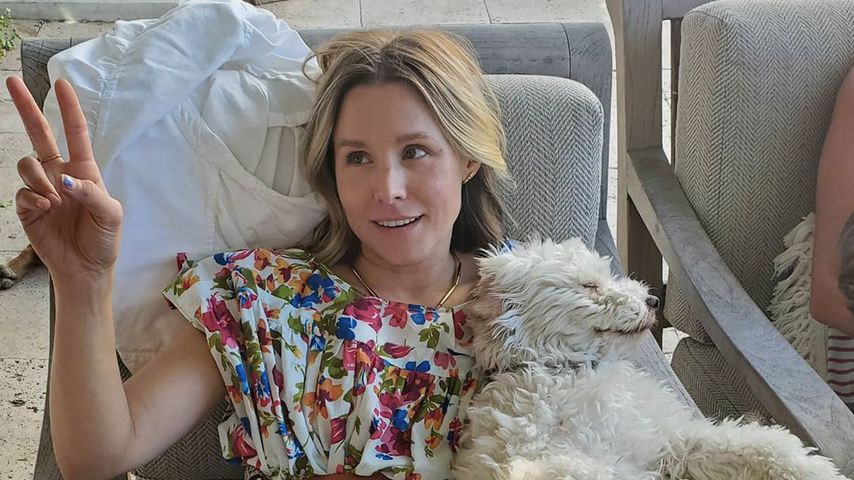 Kristen Bell mit ihrem Hund Frank