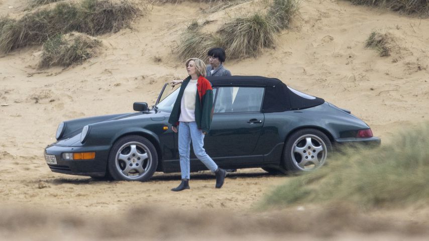 Kristen Stewart am Set des Films "Spencer", 2021