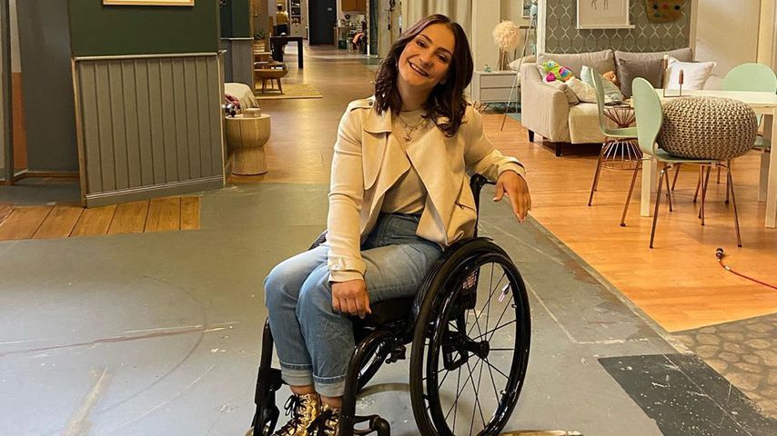 Kristina Vogel am Set von "Rote Rosen" im Jahr 2020