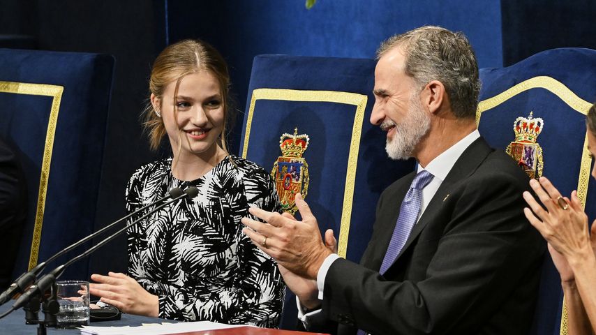Kronprinzessin Leonor und König Felipe im Oktober 2022