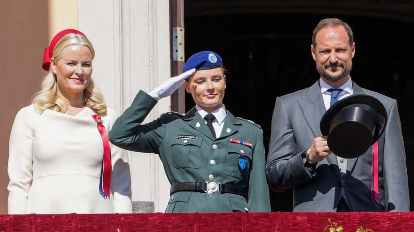 Kronprinzessin Mette-Marit, Prinzessin Ingrid Alexandra und Kronprinz Haakon, Mai 2024