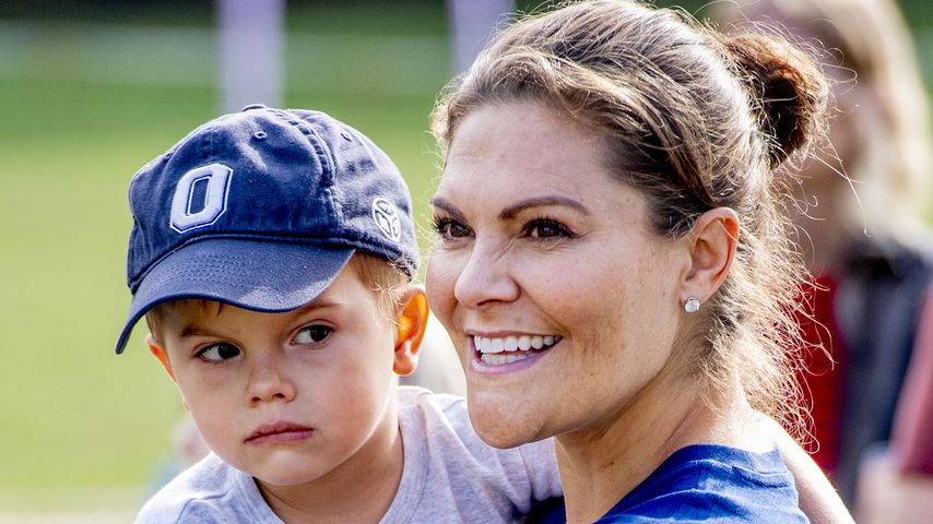 Prinz Oscar von Schweden und Kronprinzessin Victoria beim Besuch des Hagaparks in Stockholm, 2019