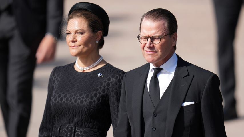 Kronprinzessin Victoria von Schweden und Prinz Daniel bei der Trauerfeier für König Harald V. in Oslo