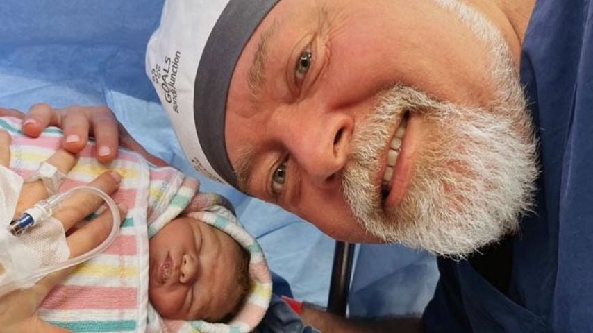 Kyle Sandilands und Tegan Kynaston mit ihrem Sohn Otto
