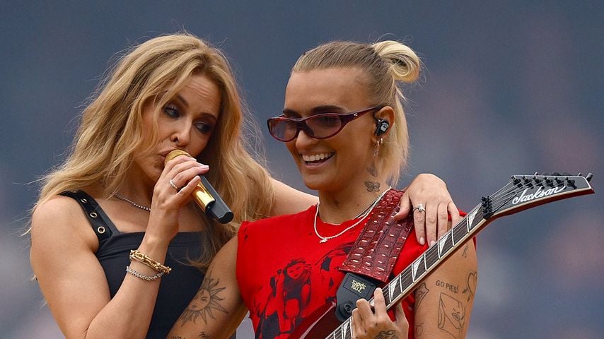 Kylie Minogue und G Flip vor dem AFL-Grand-Final im Melbourne Cricket Ground, September 2026