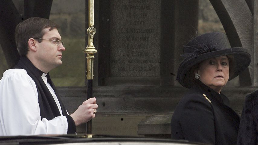 Lady Elizabeth Shakerley auf der Beerdigung ihres Bruders Lord Patrick Lichfield, 2005