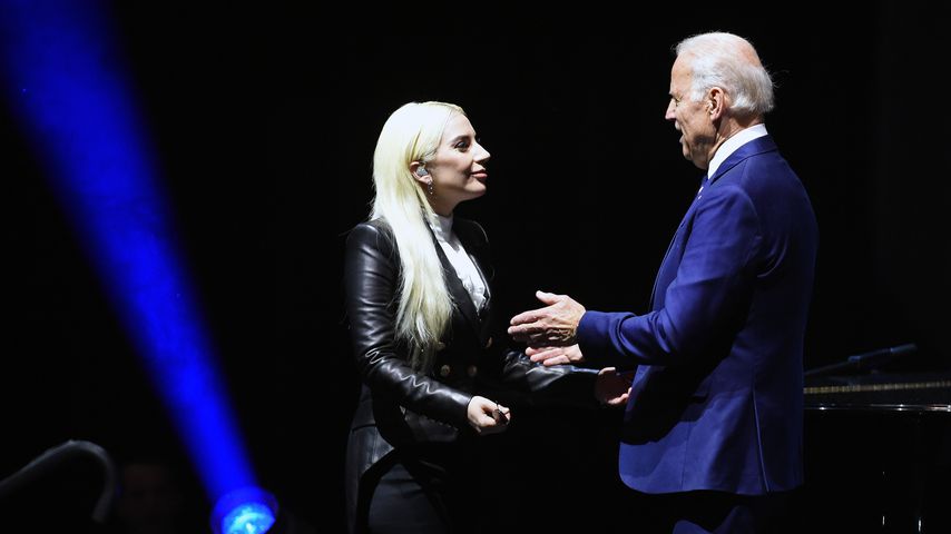 Lady Gaga und Joe Biden bei einer Wahlkampfveranstaltung in Las Vegas, 2016