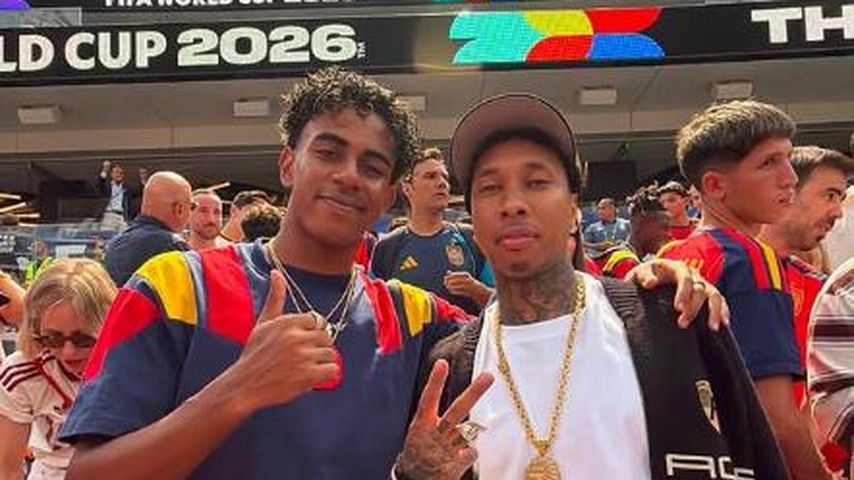 Lamine Yamal und Tyga beim WM-Halbfinale in Los Angeles