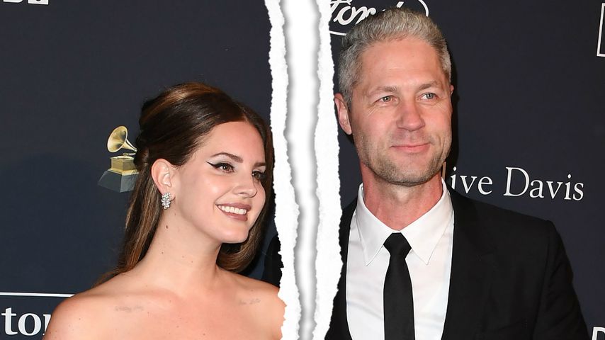 Collage: Lana Del Rey und Sean Larkin bei einer Pre-Grammy-Party
