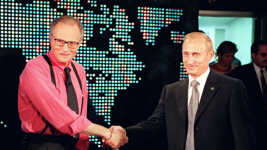 Larry King und Wladimir Putin im September 2000 in New York City