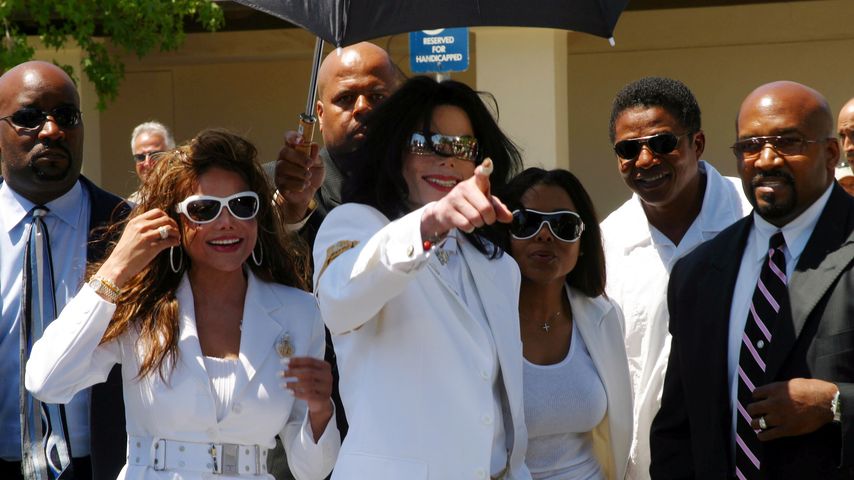 LaToya Jackson, Michael Jackson, Janet Jackson und Tito Jackson im August 2004