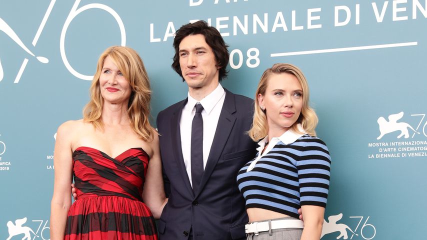 Laura Dern, Adam Driver und Scarlett Johansson beim Photocall zur "Marriage Story" in Venedig