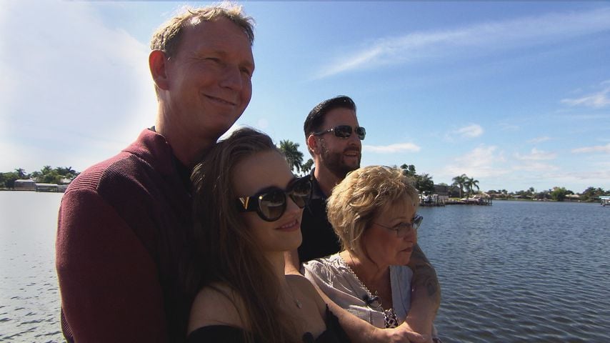 Laura Müller mit ihrem Vater Klaus, Stiefmutter Gaby und Michael Wendler