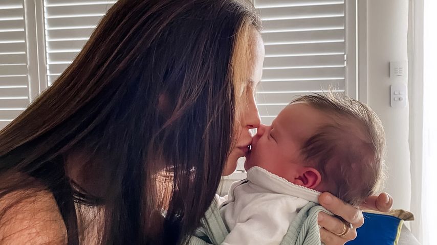 Lauren Brant mit ihrem Sohn Clay im August 2024