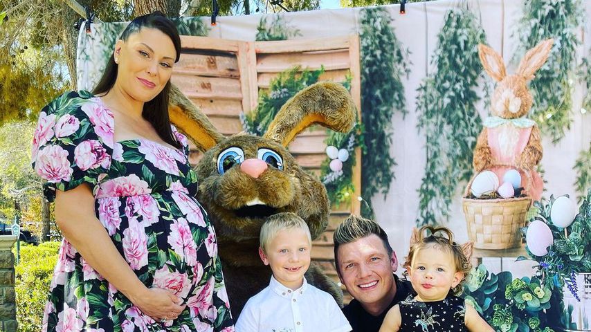 Lauren Kitt und Nick Carter mit ihren Kindern Odin Reign und Saoirse Reign, April 2021