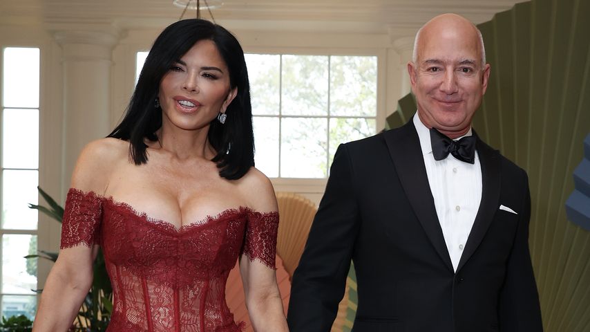 Lauren Sanchez und Jeff Bezos im Weißen Haus im April 2024
