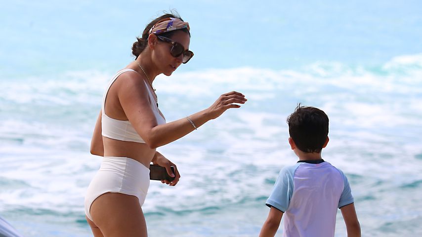 Lauren Silverman mit ihrem Sohn Eric auf Barbados